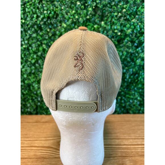 Mens Browning Hat Strap Back Brown Camo Hunting Outdoors Adjustable Adult Cap - Picture 3 of 7